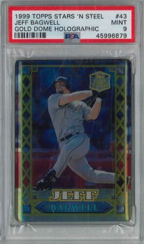 1999 Topps Stars 'N Steel Baseball Gold Domed Holographic Jeff Bagwell #43 PSA 9