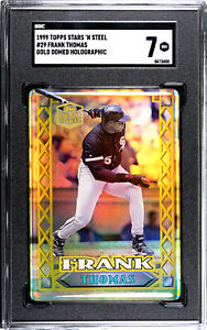1999 Topps Stars 'N Steel Baseball Gold Domed Holographic Frank Thomas #29 SGC 7