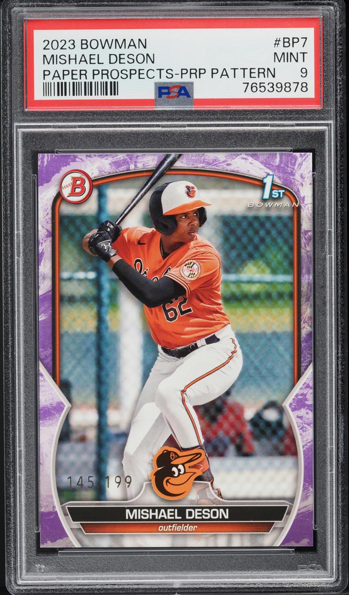 2023 Bowman Prospects Baseball Purple Pattern Mishael Deson #BP-7 PSA 9
