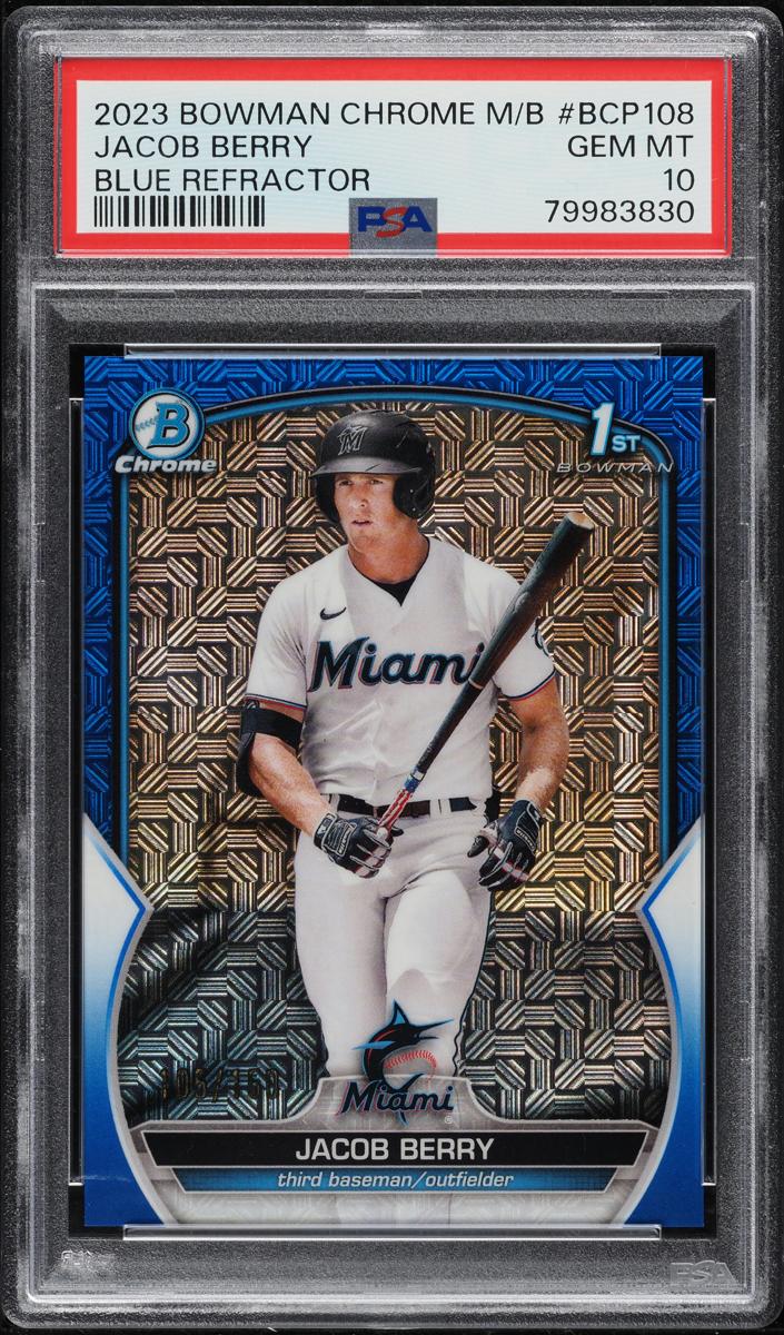 2023 Bowman Chrome Mega Box Baseball Blue Jacob Berry #BCP-108 PSA 9