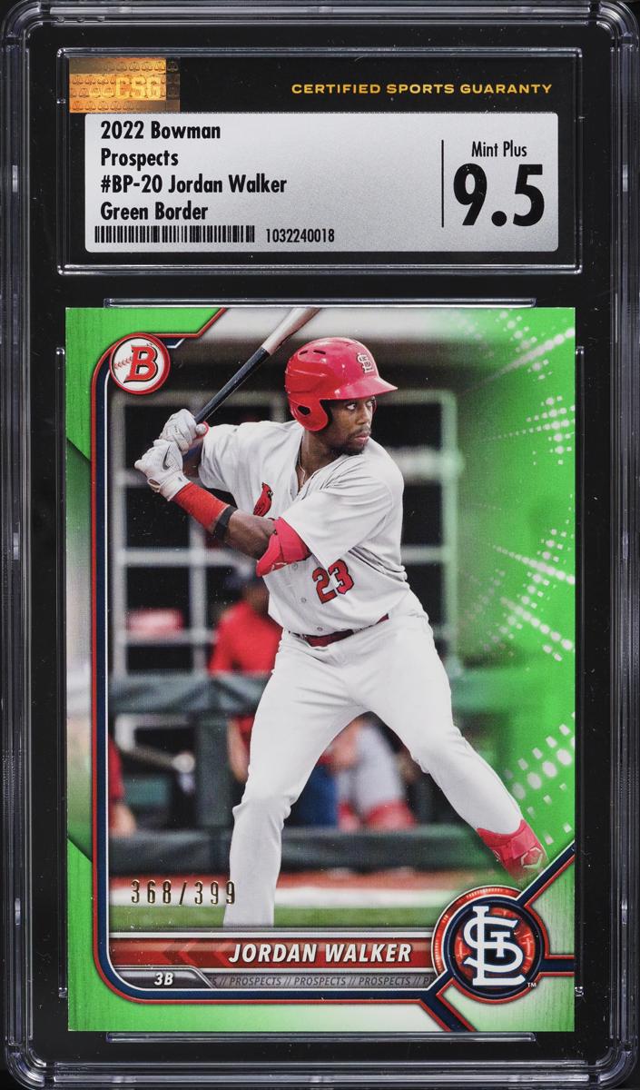 2022 Bowman Prospects Baseball Green Jordan Walker #BP-20 CSG 9