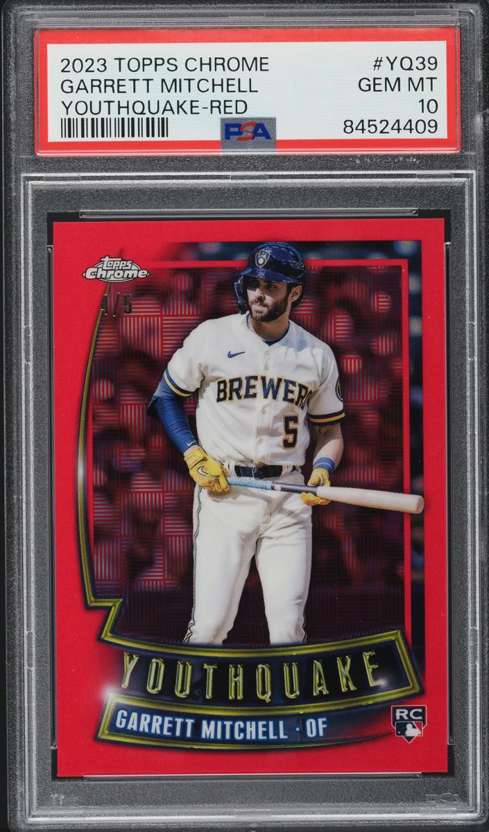 2023 Topps Chrome Baseball Red Garrett Mitchell #YQ-39 PSA 9