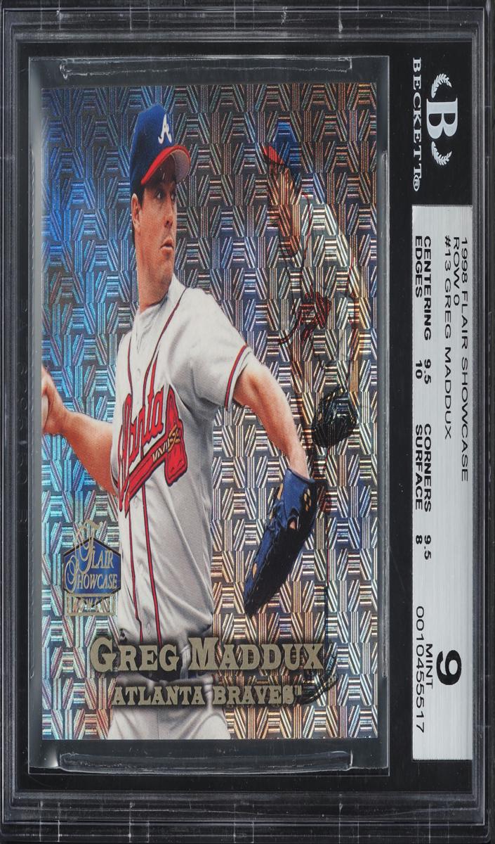 1998 Flair Showcase Baseball Row 0 Greg Maddux #13 BGS 9.5