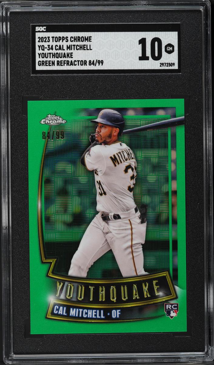 2023 Topps Chrome Baseball Green Cal Mitchell #YQ-34 PSA 10
