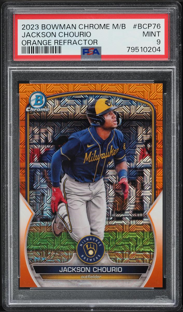 2023 Bowman Chrome Mega Box Baseball Orange Jackson Chourio #BCP-76 PSA 9