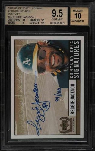 1999 Upper Deck Century Legends Baseball Century Reggie Jackson #RJ PSA 8.5