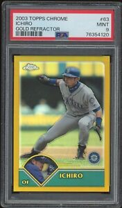 2003 Topps Chrome Baseball Gold Ichiro #63 PSA 8.5