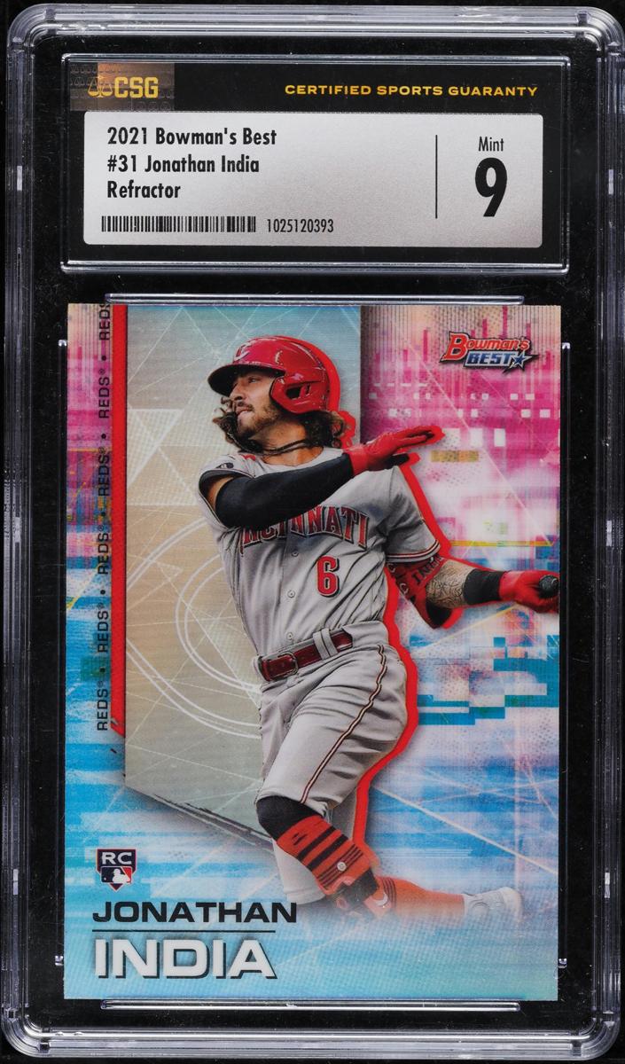 2021 Bowman's Best Baseball Refractor Jonathan India #31 PSA 9