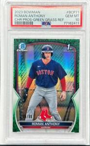 2023 Bowman Chrome Prospects Baseball Green Grass Roman Anthony #BCP-71 PSA 10