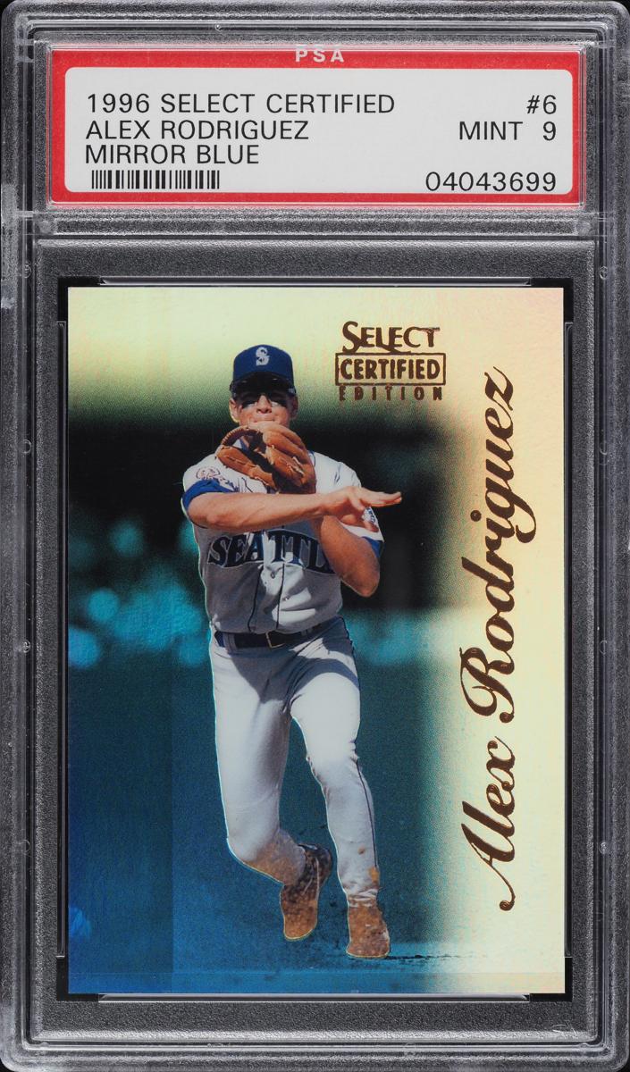 1996 Select Certified Baseball Mirror Blue Alex Rodriguez #6 SGC 9