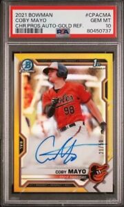 2021 Bowman Chrome Prospects Baseball Gold Coby Mayo #CPA-CMA PSA 9