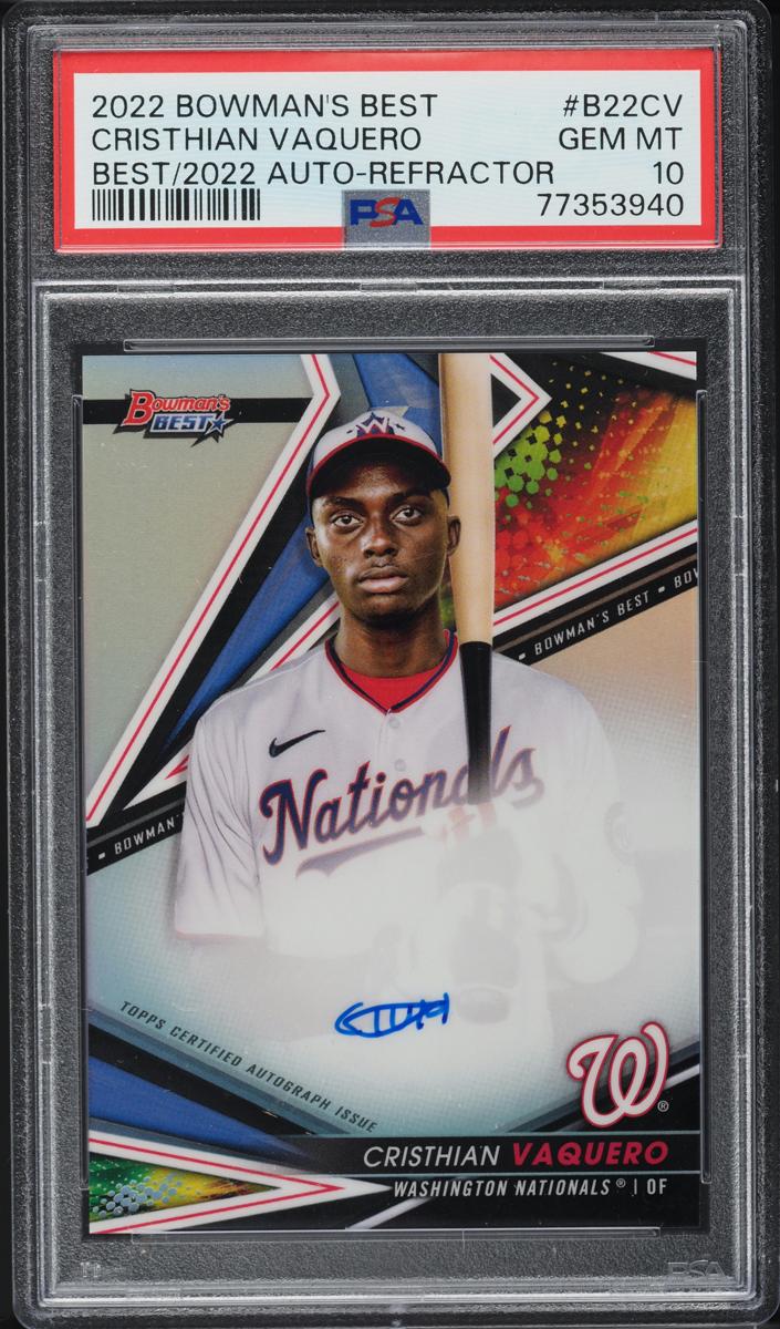 2022 Bowman's Best Baseball Refractor Cristhian Vaquero #B22-CV SGC 9