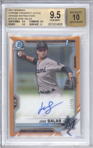 2021 Bowman Chrome Prospects Baseball Orange Jose Salas #CPA-JS PSA 8.5