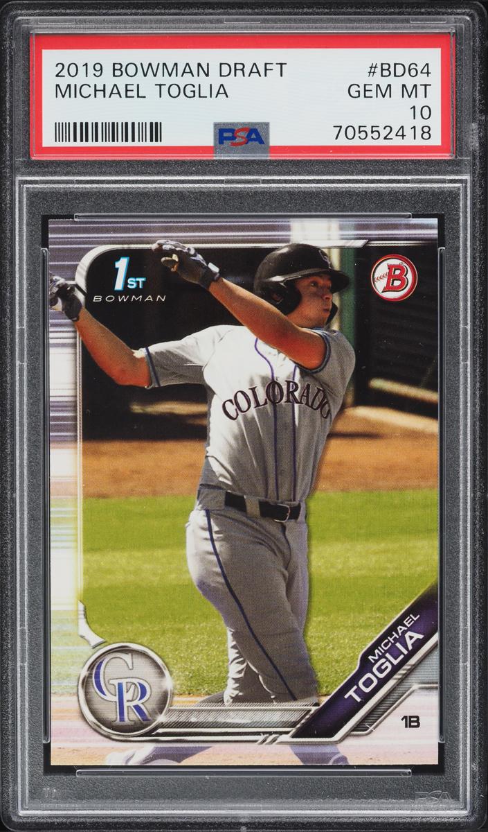 2019 Bowman Draft Baseball Michael Toglia #BD-64 PSA 10