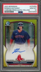 2023 Bowman Chrome Prospects Baseball Yellow Roman Anthony #CPA-RA PSA 9