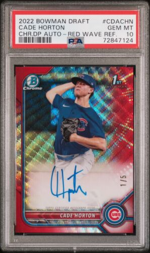 2022 Bowman Draft Baseball Red Wave Cade Horton #CDA-CHN PSA 9