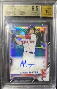 2021 Bowman Draft Baseball Black Marcelo Mayer #CDA-MM PSA 9