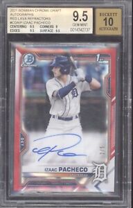 2021 Bowman Draft Baseball Red Lava Izaac Pacheco #CDA-IP BGS 9.5