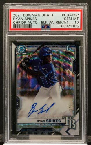 2021 Bowman Draft Baseball Black Wave Ryan Spikes #CDA-RSP PSA 10