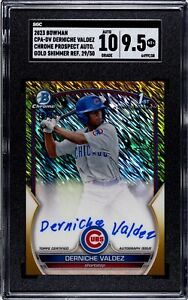 2023 Bowman Chrome Baseball Gold Shimmer Derniche Valdez #CPA-DV SGC 9.5