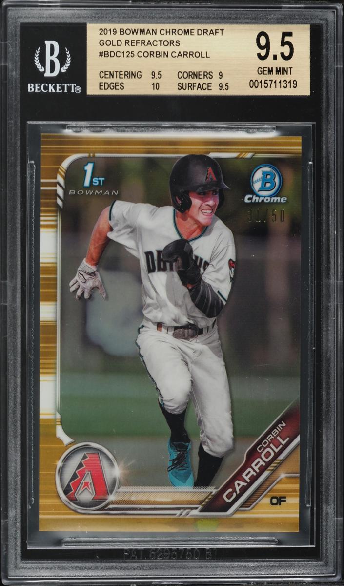 2019 Bowman Draft Chrome Baseball Gold Corbin Carroll #BDC-125