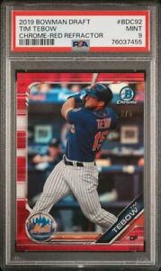 2019 Bowman Draft Chrome Baseball Red Tim Tebow #BDC-92 PSA 8.5