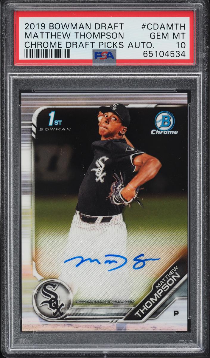 2019 Bowman Draft Chrome Baseball Matthew Thompson #CDA-MTH PSA 9