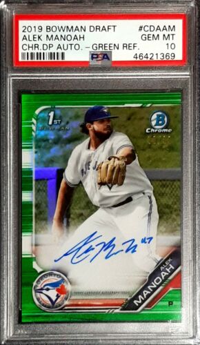 2019 Bowman Draft Chrome Baseball Green Alek Manoah #CDA-AM PSA 9