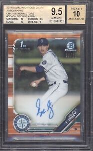 2019 Bowman Draft Chrome Baseball Orange George Kirby #CDA-GK BGS 9.5