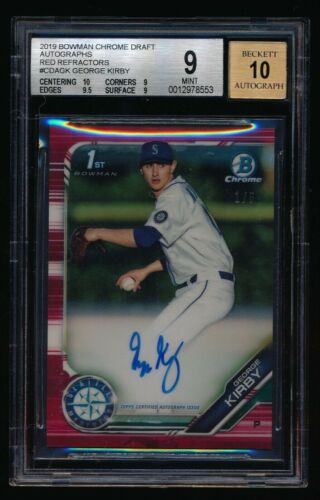 2019 Bowman Draft Chrome Baseball Red George Kirby #CDA-GK BGS 8.5