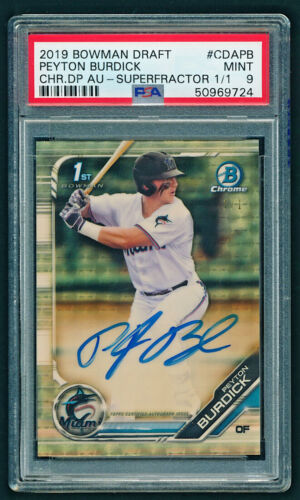 2019 Bowman Draft Chrome Baseball Superfractor Peyton Burdick #CDA-PB PSA 8.5