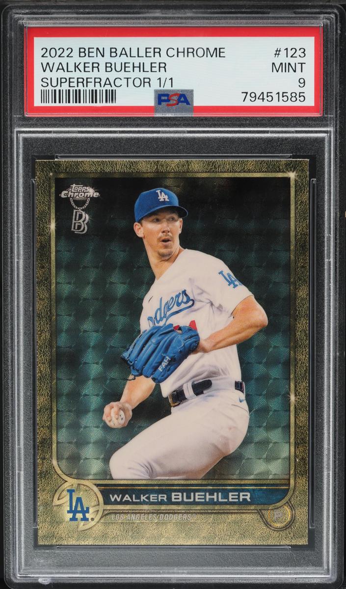 2022 Topps Chrome Baseball Superfractor Walker Buehler #123 PSA 8.5