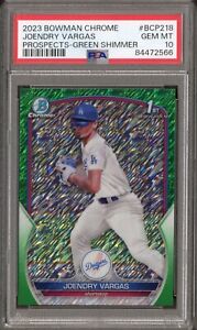 2023 Bowman Chrome Prospects Baseball Green Shimmer Joendry Vargas #BCP-218 PSA 9