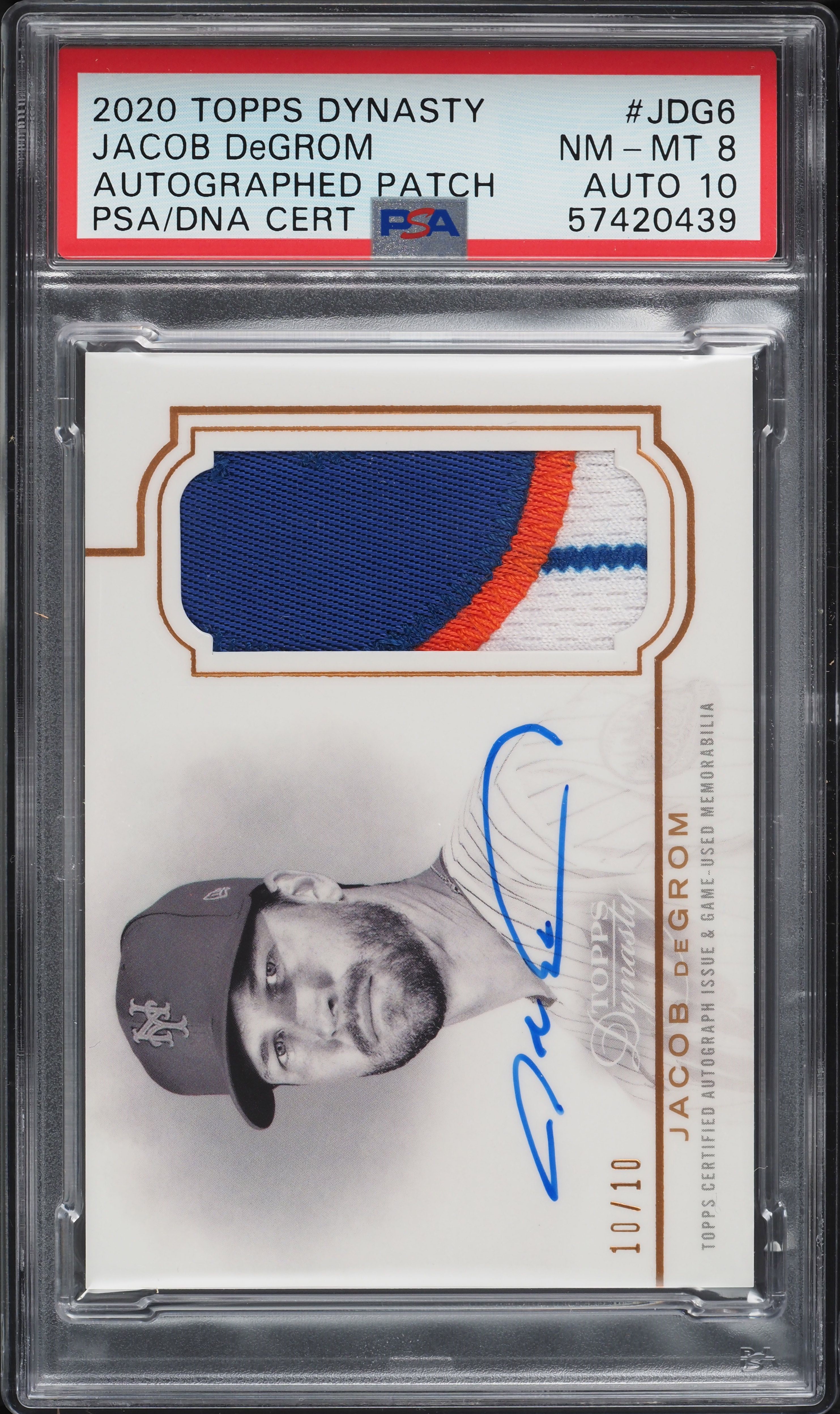 2020 Topps Dynasty Baseball Jacob deGrom #DAP-JDG6 PSA 7.5