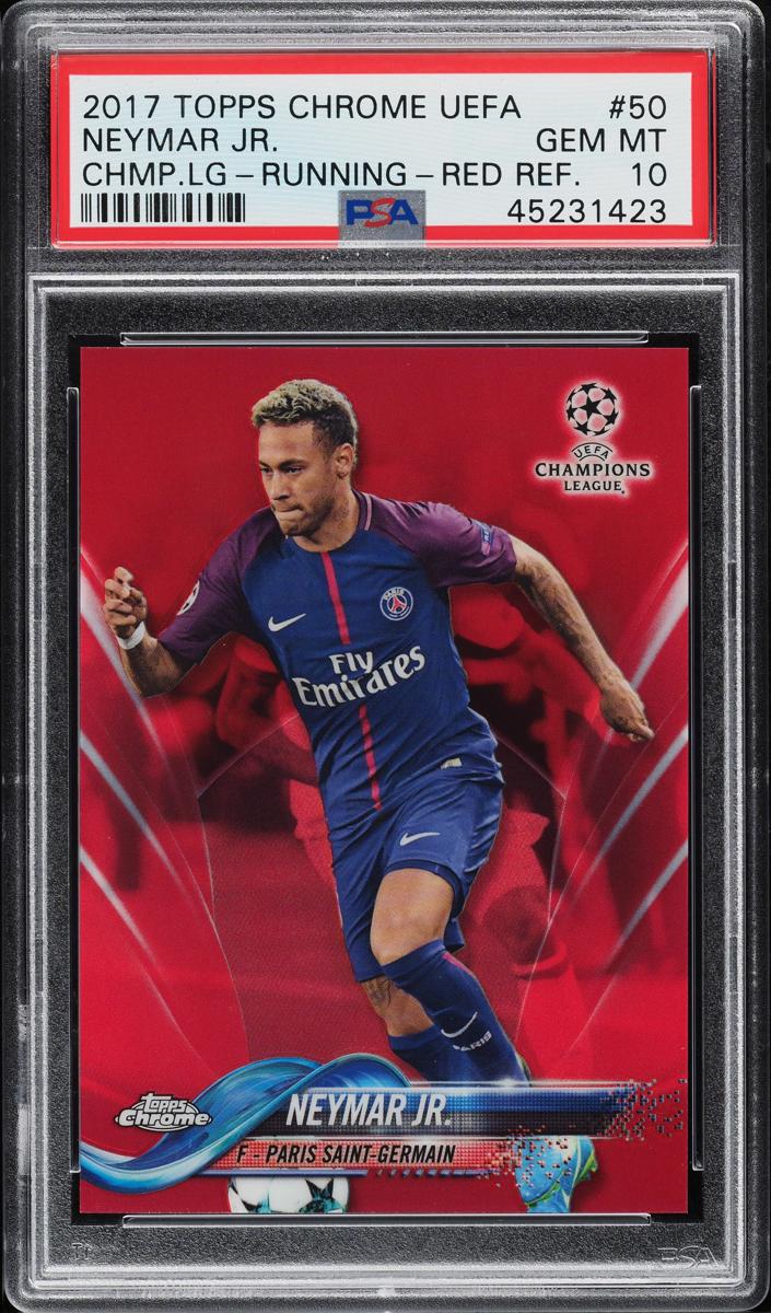 2017 Topps Chrome UEFA Champions League Neymar Jr. [Red] #50 card