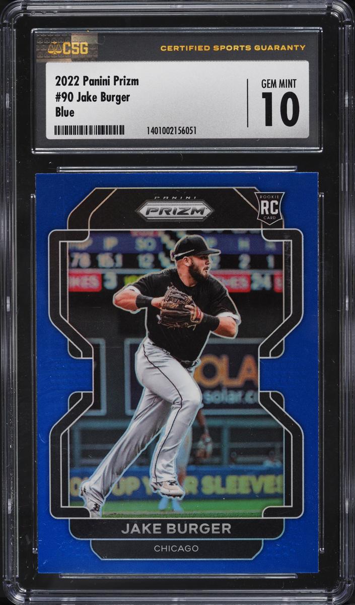 2022 Panini Prizm Baseball Blue Jake Burger #90 CSG 9.5
