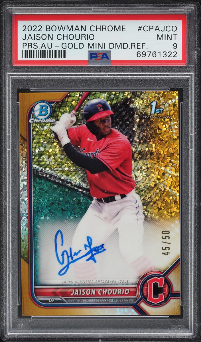 2022 Bowman Chrome Baseball Gold Mini-Diamond Jaison Chourio #CPA-JCO PSA 8.5