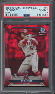2023 Bowman Chrome Sapphire Baseball Red Zach Neto #64 PSA 10