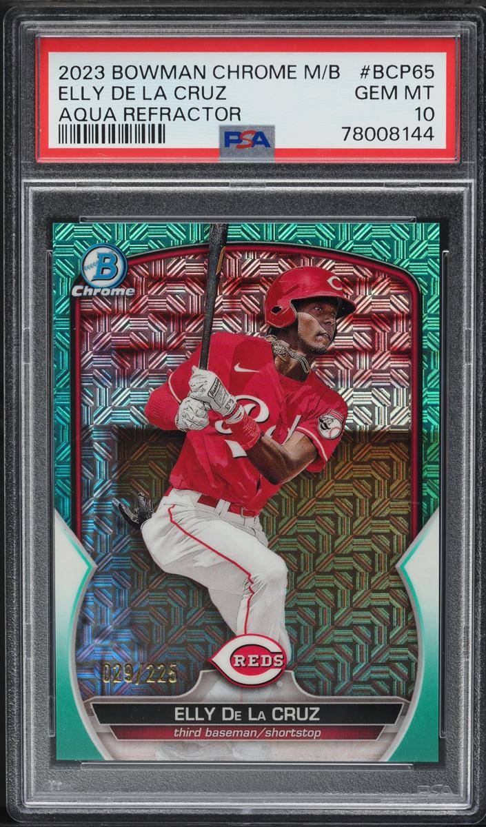 2023 Bowman Chrome Mega Box Baseball Aqua Elly De La Cruz #BCP-65 PSA 9