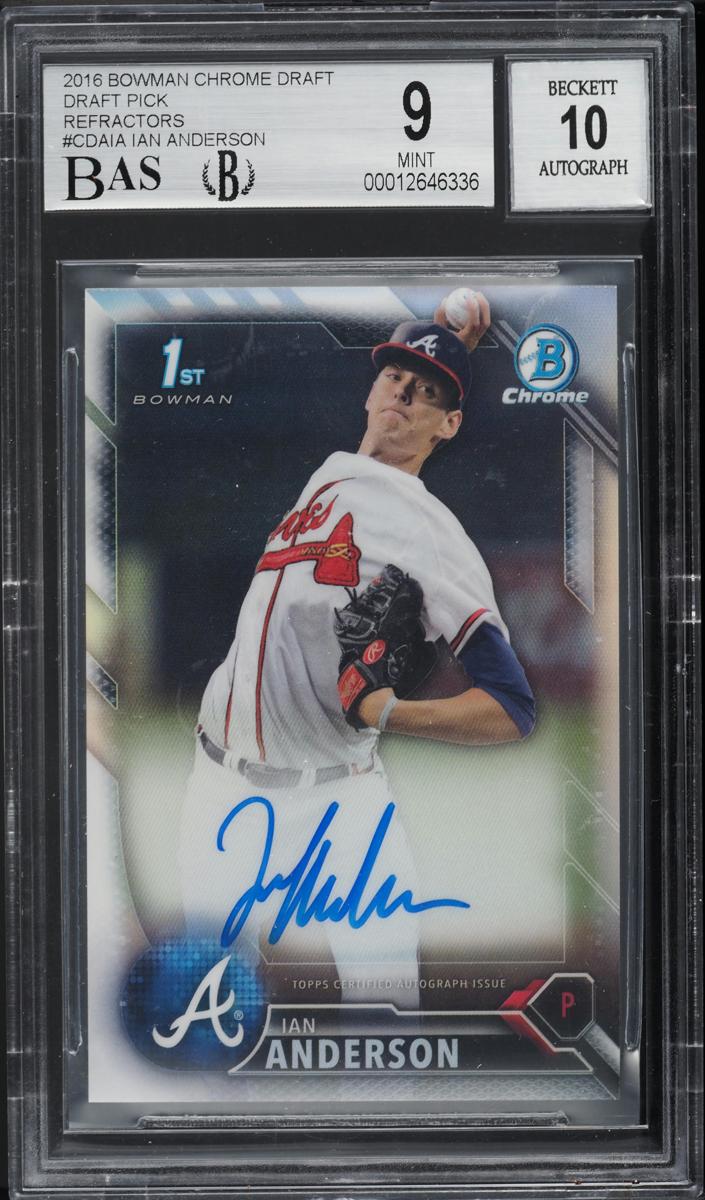 2016 Bowman Draft Baseball Refractor Ian Anderson #CDA-IA BGS 8.5