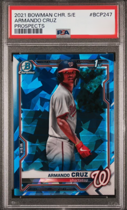 2021 Bowman Chrome Prospects Sapphire Baseball Armando Cruz #BCP-247 PSA 10