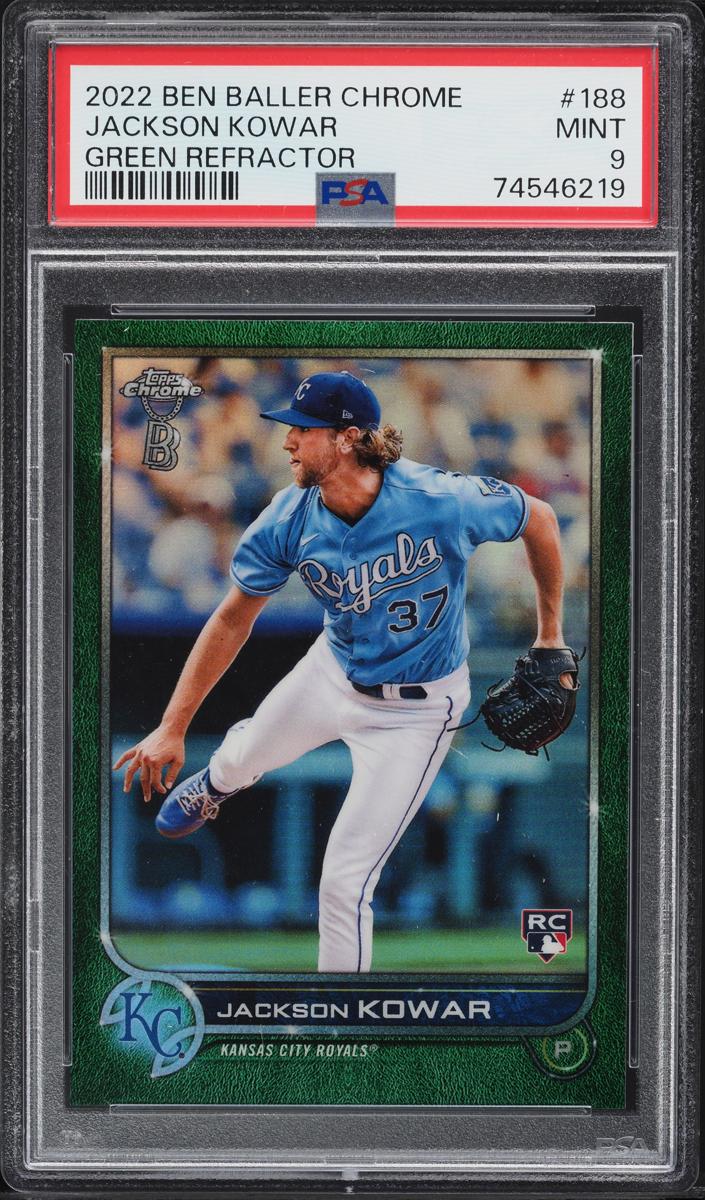 2022 Topps Chrome Baseball Green Jackson Kowar #188 PSA 8.5