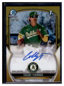 2023 Bowman Chrome Prospects Baseball Gold Colby Thomas #CPA-CT PSA 8.5