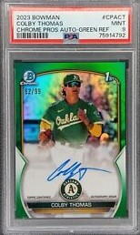 2023 Bowman Chrome Prospects Baseball Green Colby Thomas #CPA-CT PSA 8.5