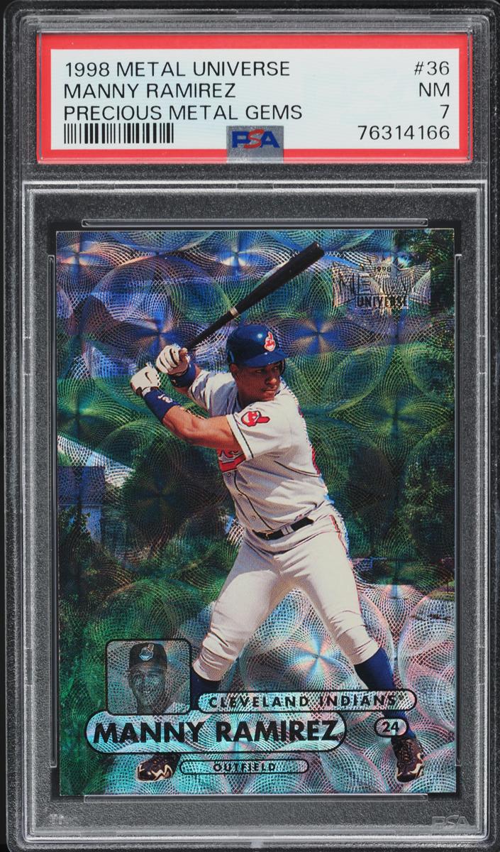 1998 Metal Universe Baseball Precious Metal Gems Manny Ramirez #36 PSA 8