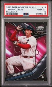 2023 Topps Chrome Black Baseball Magenta Triston Casas #24 PSA 9