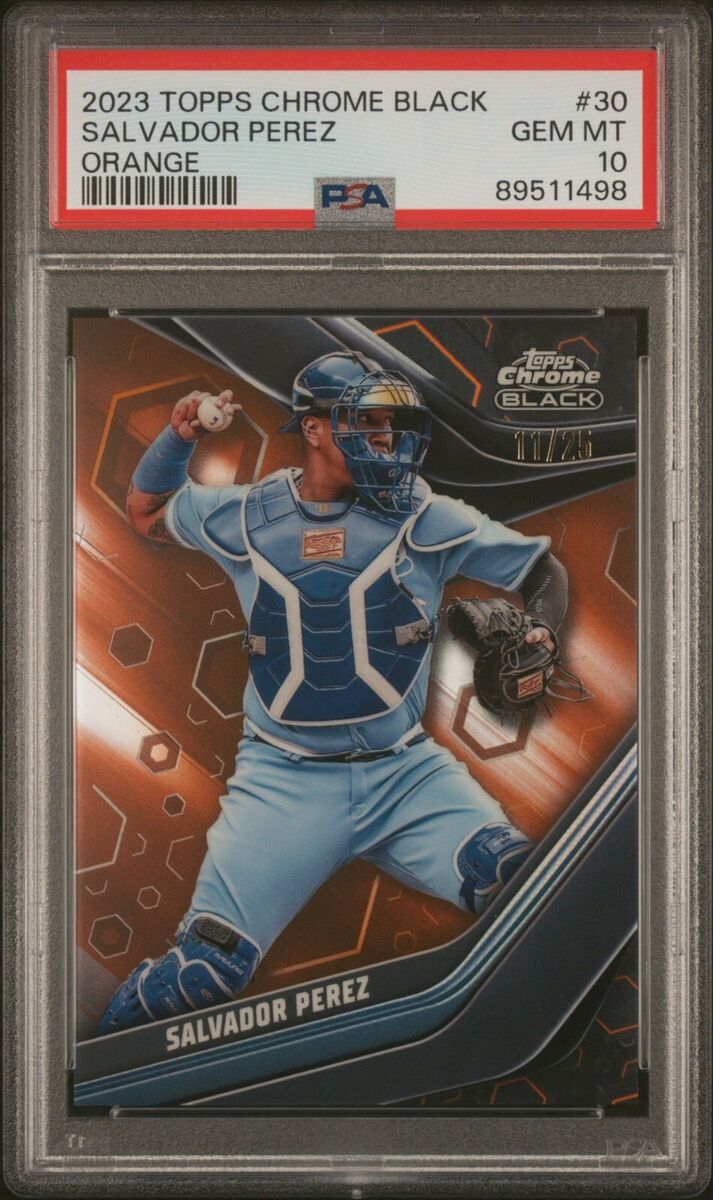 2023 Topps Chrome Black Baseball Orange Salvador Perez #30