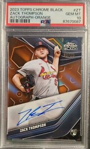 2023 Topps Chrome Black Baseball Orange Zack Thompson #CBA-ZT PSA 9
