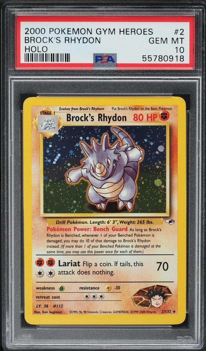 Brock's Rhydon Holo 2000 Pokemon Gym Heroes