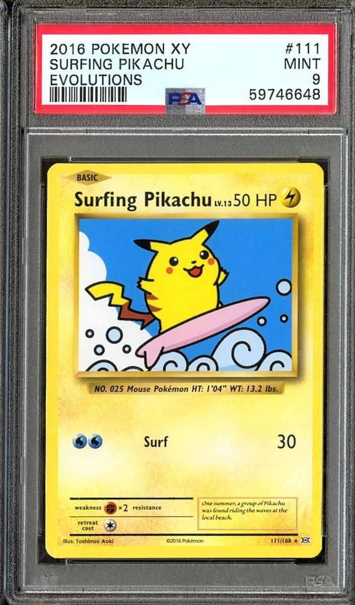 Surfing Pikachu 2016 Pokemon XY Evolutions 111 Base image